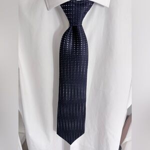 DKNY Dark Blue Patterned Silk Tie